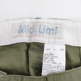 Midi-umi コットン ワイドパンツ サイズ2 パンツ カーキ レディース ミディウミ【中古】6-0706G◎