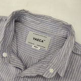 YAECA 151991 コンフォートシャツ ストライプ S スナップボタン 長袖シャツ ブルー SAX-STRIPE レディース ヤエカ【中古】6-0926M∞