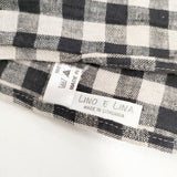 Lino e Lina リネン ギンガムチェック ストール クロ ベージュ レディース リーノ・エ・リーナ【中古】6-0528M◎