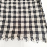 Lino e Lina リネン ギンガムチェック ストール クロ ベージュ レディース リーノ・エ・リーナ【中古】6-0528M◎