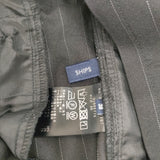 SHIPS 〈手洗い可能〉ストライプ ツイル ストレート パンツ 313-12-2201 サイズ38 パンツ クロ シロ レディース シップス【中古】6-0706G◎