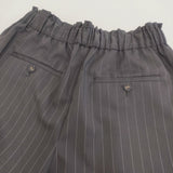 SHIPS 〈手洗い可能〉ストライプ ツイル ストレート パンツ 313-12-2201 サイズ38 パンツ クロ シロ レディース シップス【中古】6-0706G◎
