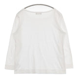 MARGARET HOWELL COTTON CREW NECK JERSEY 578-0169600 長袖Ｔシャツ カットソー ロンＴ ホワイト レディース マーガレットハウエル【中古】6-0926M∞