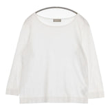 MARGARET HOWELL COTTON CREW NECK JERSEY 578-0169600 長袖Ｔシャツ カットソー ロンＴ ホワイト レディース マーガレットハウエル【中古】6-0926M∞