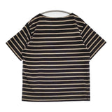 MHL. STRIPED DRY COTTON JERSEY ボーダー 定価14300円 サイズ2 半袖Ｔシャツ カットソー 23SS ブラック ベージュ レディース エムエイチエル【中古】6-0607S♪