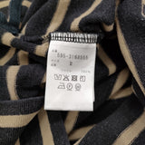 MHL. STRIPED DRY COTTON JERSEY ボーダー 定価14300円 サイズ2 半袖Ｔシャツ カットソー 23SS ブラック ベージュ レディース エムエイチエル【中古】6-0607S♪