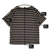 MHL. STRIPED DRY COTTON JERSEY ボーダー 定価14300円 サイズ2 半袖Ｔシャツ カットソー 23SS ブラック ベージュ レディース エムエイチエル【中古】6-0607S♪