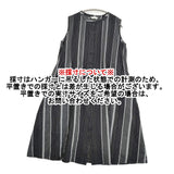 soulberry ランダムストライプノースリーブシャツドレス サイズM ピンタック ワンピース ブラック グレー レディース ソウルベリー【中古】6-0607S♪