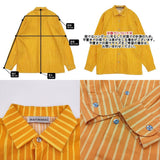 marimekko old marimekko ヴィンテージ Jokapoika ヨカポイカシャツ ストライプ サイズ40 長袖シャツ オレンジ イエロー ユニセックス マリメッコ【中古】6-0519M♪