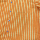 marimekko old marimekko ヴィンテージ Jokapoika ヨカポイカシャツ ストライプ サイズ40 長袖シャツ オレンジ イエロー ユニセックス マリメッコ【中古】6-0519M♪