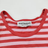 marimekko old marimekko BEAMSタグ world wide selection ヴィンテージ TASARATIA ボーダー L 長袖Ｔシャツ カットソー ロンＴ レッド ピンク ユニセックス マリメッコ【中古】6-0519M♪