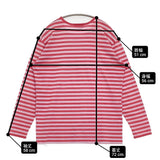 marimekko old marimekko BEAMSタグ world wide selection ヴィンテージ TASARATIA ボーダー L 長袖Ｔシャツ カットソー ロンＴ レッド ピンク ユニセックス マリメッコ【中古】6-0519M♪