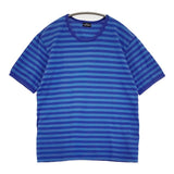 marimekko TASARATIA ボーダー サイズＭ コットン 半袖Ｔシャツ カットソー ブルー ネイビー ユニセックス マリメッコ【中古】6-0607S♪