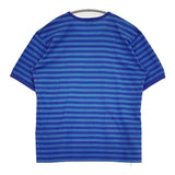 marimekko TASARATIA ボーダー サイズＭ コットン 半袖Ｔシャツ カットソー ブルー ネイビー ユニセックス マリメッコ【中古】6-0607S♪