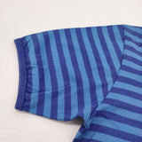 marimekko TASARATIA ボーダー サイズＭ コットン 半袖Ｔシャツ カットソー ブルー ネイビー ユニセックス マリメッコ【中古】6-0607S♪