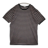 marimekko TASARATIA ボーダー サイズL コットン 半袖Ｔシャツ カットソー ブラック グレー ユニセックス マリメッコ【中古】6-0607S♪