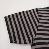 marimekko TASARATIA ボーダー サイズL コットン 半袖Ｔシャツ カットソー ブラック グレー ユニセックス マリメッコ【中古】6-0607S♪