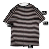 marimekko TASARATIA ボーダー サイズL コットン 半袖Ｔシャツ カットソー ブラック グレー ユニセックス マリメッコ【中古】6-0607S♪