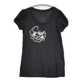 VIVIENNE TAM 015-260002 サイズ1 レーヨン 半袖Ｔシャツ カットソー ブラック レディース ヴィヴィアンタム【中古】6-0607S♪