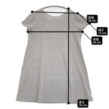 TABASA Anniversaire 20ans チュニック サイズ36 コットン 半袖Ｔシャツ カットソー グレー レディース タバサ【中古】6-0607S♪