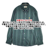 BEVERLY HILLS POLO CLUB ネルシャツ ボタンダウン 刺繍 サイズL ストライプ 長袖シャツ グリーン メンズ ビバリーヒルズポロクラブ【中古】6-0816T∞