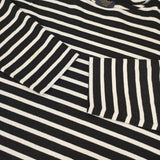 Le Minor ドロップショルダー ボーダー フランス製 長袖Ｔシャツ カットソー ロンＴ ブラック ホワイト レディース ルミノア【中古】6-0808M∞