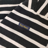 Le Minor ドロップショルダー ボーダー フランス製 長袖Ｔシャツ カットソー ロンＴ ブラック ホワイト レディース ルミノア【中古】6-0808M∞