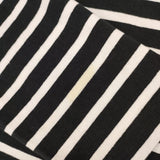 Le Minor ドロップショルダー ボーダー フランス製 長袖Ｔシャツ カットソー ロンＴ ブラック ホワイト レディース ルミノア【中古】6-0808M∞