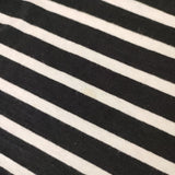 Le Minor ドロップショルダー ボーダー フランス製 長袖Ｔシャツ カットソー ロンＴ ブラック ホワイト レディース ルミノア【中古】6-0808M∞