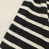 Le Minor ドロップショルダー ボーダー フランス製 長袖Ｔシャツ カットソー ロンＴ ブラック ホワイト レディース ルミノア【中古】6-0808M∞