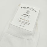 ARTS&SCIENCE 新品 PLAIN COTTON SOCKS プレーンコットンソックス コットンヤーン 23-25cm 靴下 ホワイト レディース アーツ&サイエンス【中古】6-0628G∞