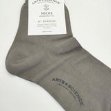 ARTS&SCIENCE 新品 PLAIN SHORT SOCKS プレーンショートソックス コットンボイルヤーン 23-25cm 靴下 グレー レディース アーツ&サイエンス【中古】6-0628G∞
