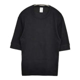 quotidien コットン フランス製 サイズ2 五分袖 Ｔシャツ カットソー ブラック レディース コティディアン【中古】6-0805M∞