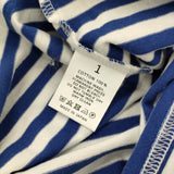 Charpentier de Vaisseau ボーダー ラグラン サイズ1 半袖Ｔシャツ カットソー ホワイト ブルー レディース シャルパンティエドゥヴェッソ【中古】6-0607S♪