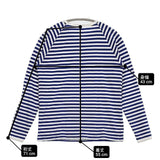Charpentier de Vaisseau ボーダー ラグラン 長袖Ｔシャツ カットソー ロンＴ ホワイト ブルー レディース シャルパンティエドゥヴェッソ【中古】6-0805M∞