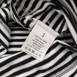 Charpentier de Vaisseau ボーダー ラグラン サイズ1 半袖Ｔシャツ カットソー ブラック ホワイト レディース シャルパンティエドゥヴェッソ【中古】6-0607S♪
