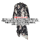 ISABEL MARANT 花柄ドレス 総柄 シルク サイズ36 アシンメトリー ワンピース ブラック ホワイト レディース イザベルマラン【中古】6-0619M♪