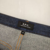 A.P.C. 5ポケット ストレートデニム コットンストレッチジーンズ サイズ27 デニムパンツ ネイビー レディース アーペーセー【中古】6-0813G∞