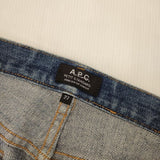 A.P.C. 5ポケット ストレートデニム ボタンフライ サイズ27 コットン デニムパンツ ブルー レディース アーペーセー【中古】6-0813G∞