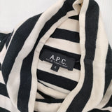 A.P.C. フランス製 コットン ボーダー サイズS 長袖Ｔシャツ カットソー ロンＴ アイボリー ブラック レディース アーペーセー【中古】6-0813M∞