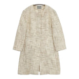 theory luxe MANAMI S FLIPP コットンツイード サイズ38 ノーカラー コート アイボリー レディース セオリーリュクス【中古】6-0926M∞