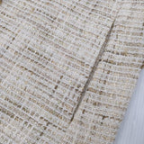 theory luxe MANAMI S FLIPP コットンツイード サイズ38 ノーカラー コート アイボリー レディース セオリーリュクス【中古】6-0926M∞