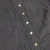 homspun リネン シャツコート 172-1533 亜麻 ワンピース ネイビー レディース ホームスパン【中古】6-0913M∞