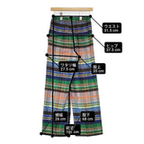 INED マルチチェックパンツ キュプラ混 セミワイド パンツ マルチカラー レディース イネド【中古】6-0913M∞