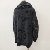 慈雨 センソユニコ ベロア 模様 ジャケット カーディガン ブラック レディース ジウ【中古】6-1014T∞