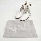 MARGARET HOWELL コットン レースアップ サイズ37 イタリア製 578-170250 ブーツ シロ レディース マーガレットハウエル【中古】6-0703G◎