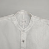 Toujours リネン バンドカラー サイズ2 日本製 ブラウス シャツ ホワイト レディース トゥジュー【中古】6-0919M∞
