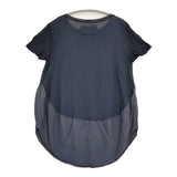 KRISTENSEN DU NORD シルク コットン 切り替え サイズ2 F110 半袖Ｔシャツ カットソー ネイビー レディース クリステンセン ドゥ ノルド【中古】6-0607S♪