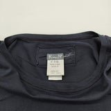 KRISTENSEN DU NORD シルク コットン 切り替え サイズ2 F110 半袖Ｔシャツ カットソー ネイビー レディース クリステンセン ドゥ ノルド【中古】6-0607S♪