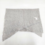 evam eva リネンカシミヤ ダイアゴナルストール 定価28600円 E193G061 無地 ストール ライトグレー レディース エヴァムエヴァ【中古】6-0521G◎